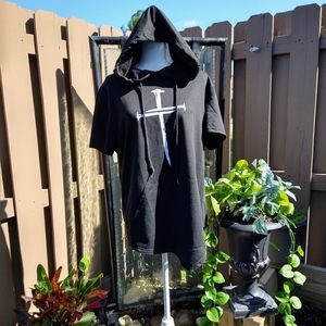 Sold Vintage Unisex Black Raw Hem Hoodie Size Medium